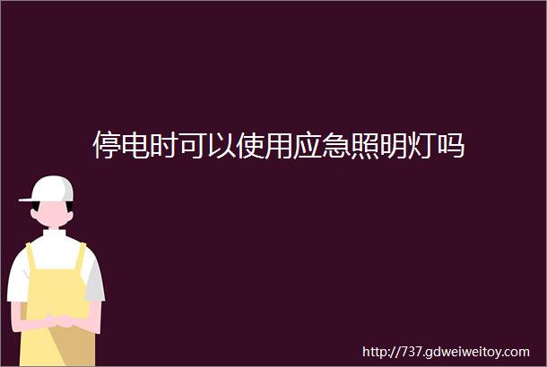 停电时可以使用应急照明灯吗