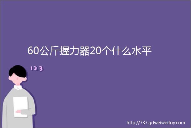 60公斤握力器20个什么水平